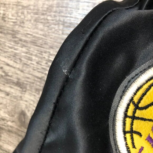 NBA Jacket All Teams Patches Jeff Hamilton Vintage SIZE XL Black Satin - Picture 5 of 8
